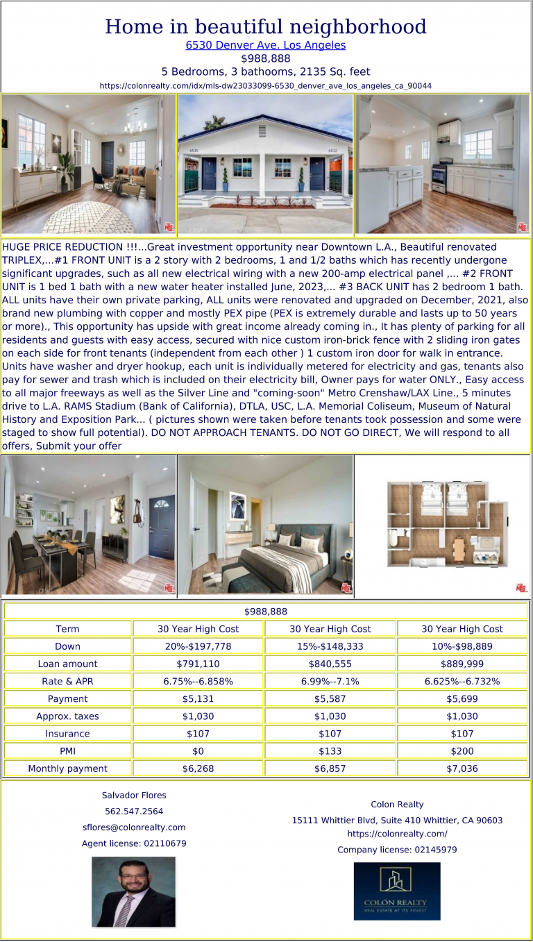 Single home with reduced price